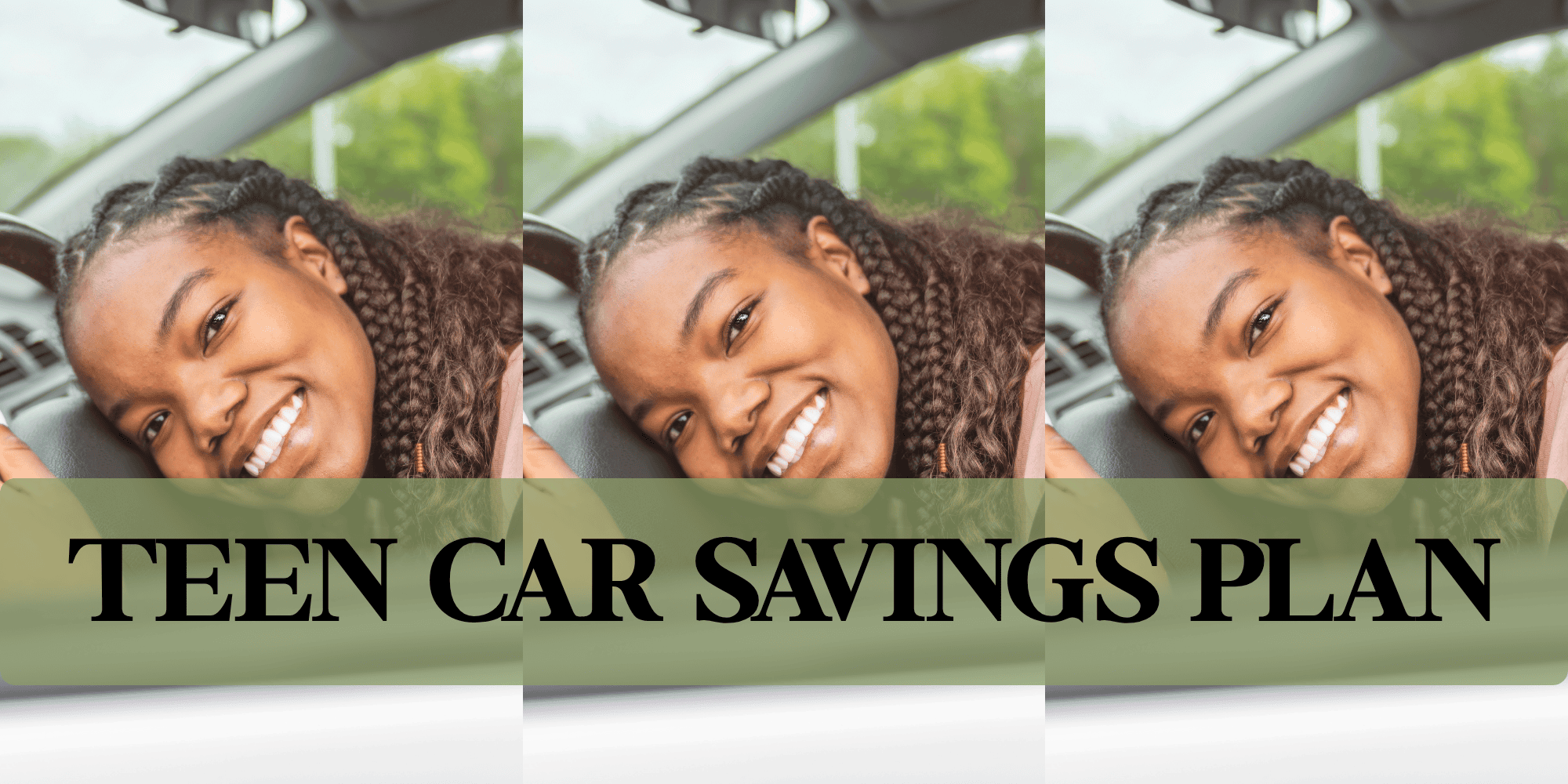 teen head down on steering wheel happy - teen car savings plan