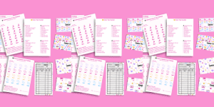 Senior Year Bundle on Pink Background -Savings Challenge Cards for Teenagers
