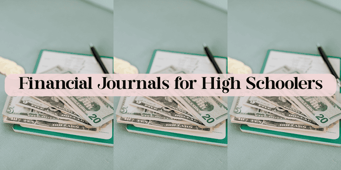 Journal on table with pen and US cash -Financial Journals for High Schoolers