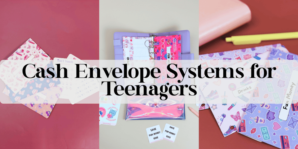 binders and envelopes on display - Cash envelope Systems for teenagers