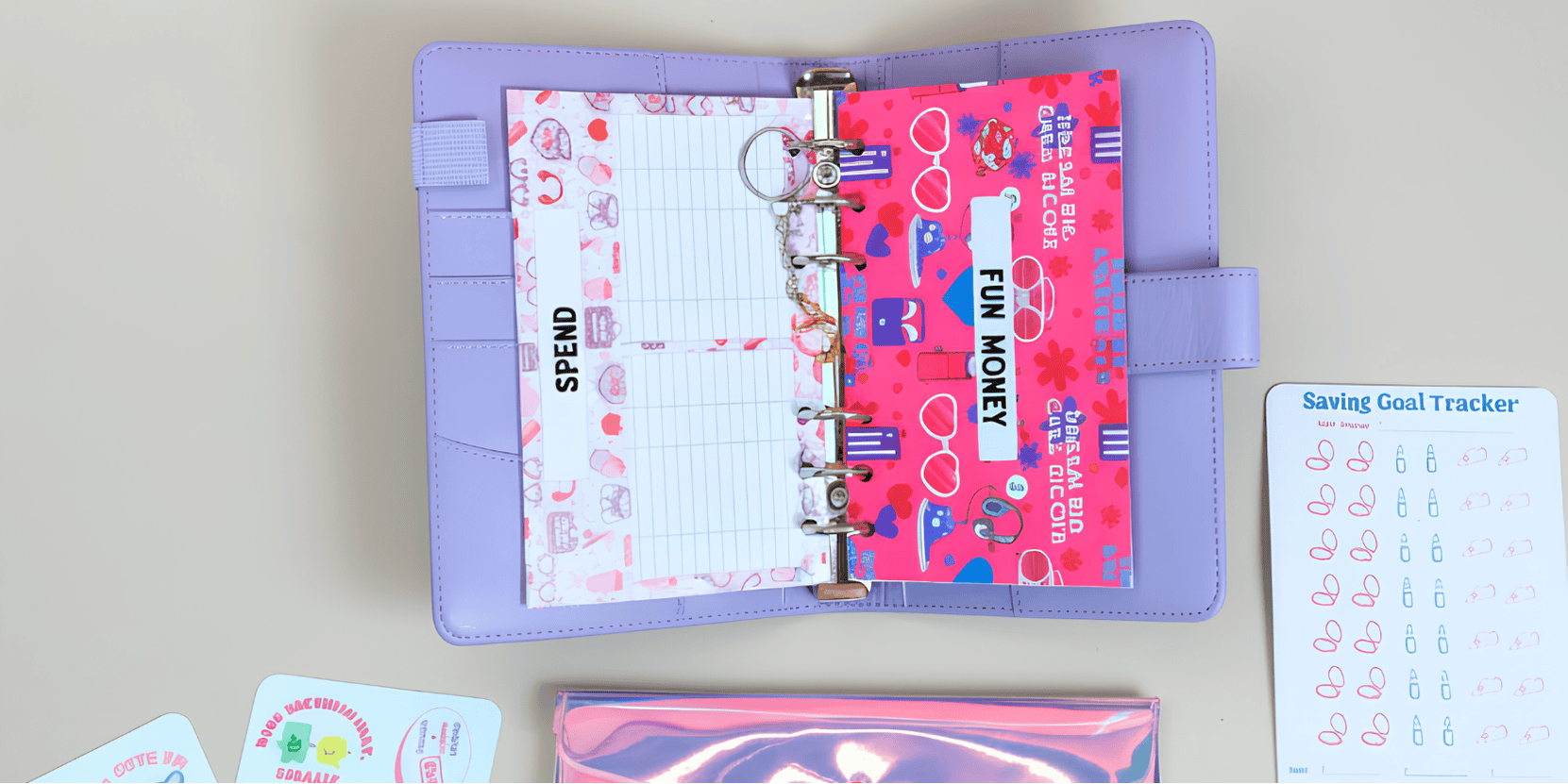 a whole binder set laying on a desk/sweet sixteen money gift ideas for girls