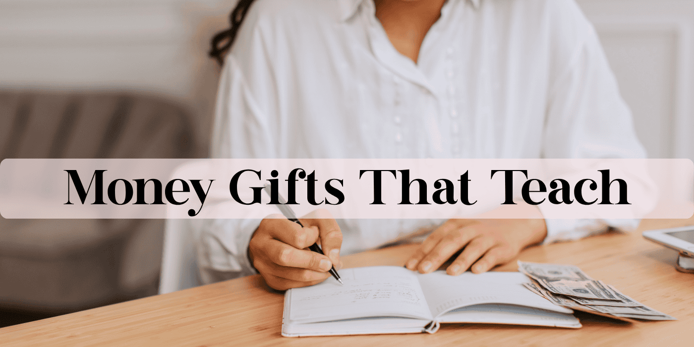 Young female writing in her journal - Money gifts that teach